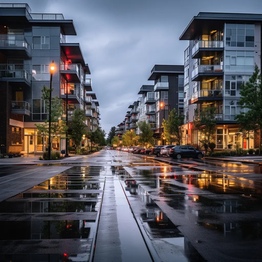 A street with many buildings and cars on it